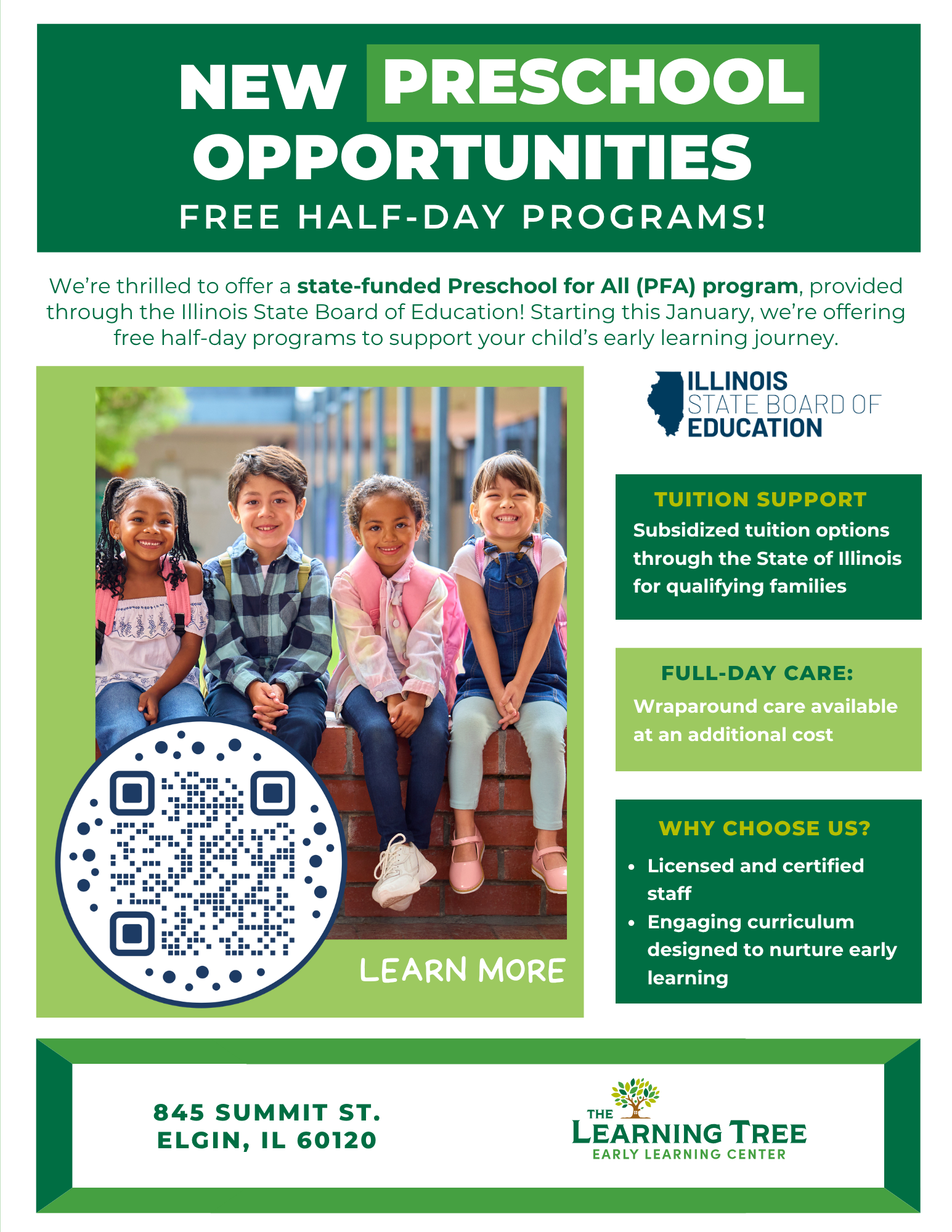 English Preschool for All flyer