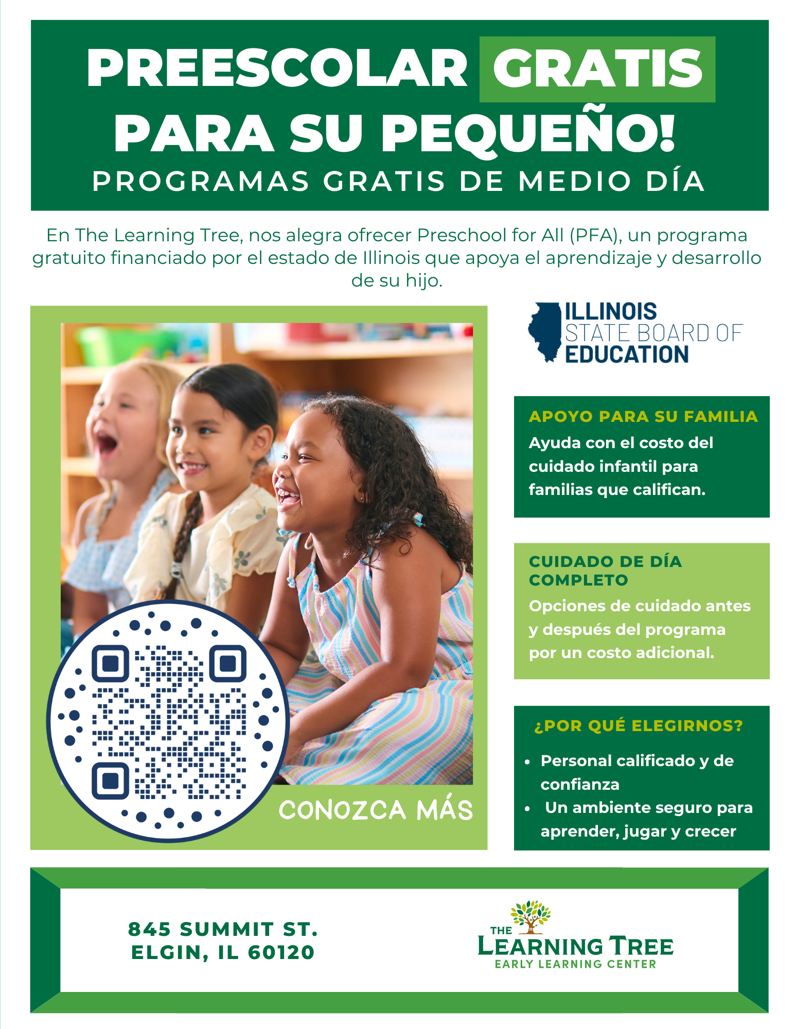 Spanish Preschool for All flyer