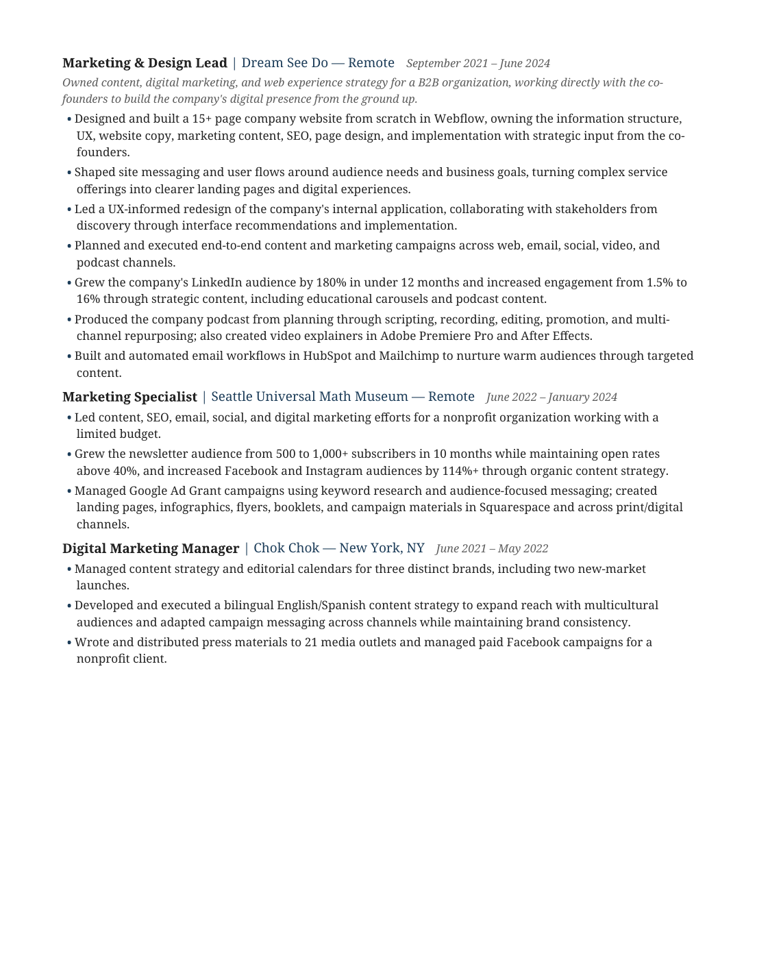 Karen Fernández résumé, page 2 of 3