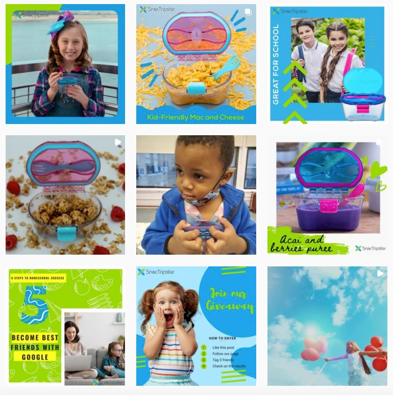 Colorful children's product campaigns and science-themed social designs