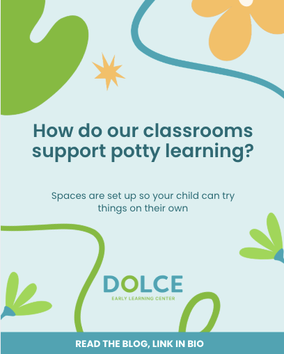 Dolce social graphic: How do our classrooms support potty learning?